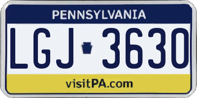 PA license plate LGJ3630