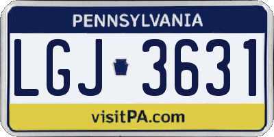 PA license plate LGJ3631