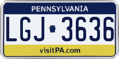 PA license plate LGJ3636
