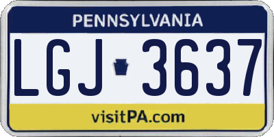 PA license plate LGJ3637