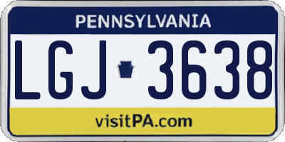 PA license plate LGJ3638