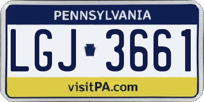PA license plate LGJ3661