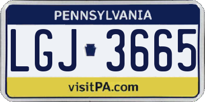 PA license plate LGJ3665