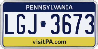 PA license plate LGJ3673