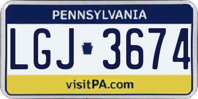 PA license plate LGJ3674