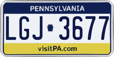 PA license plate LGJ3677