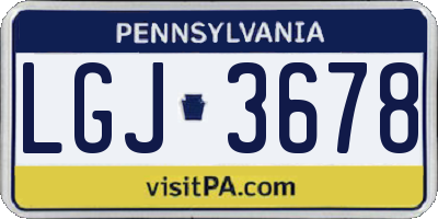 PA license plate LGJ3678