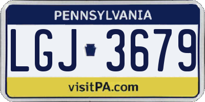 PA license plate LGJ3679