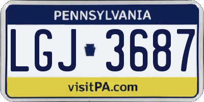PA license plate LGJ3687