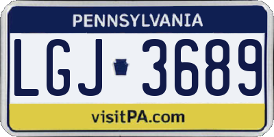 PA license plate LGJ3689
