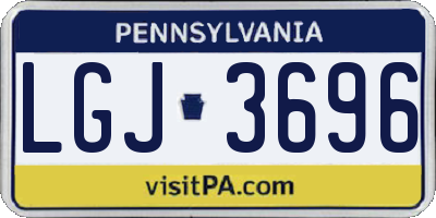 PA license plate LGJ3696