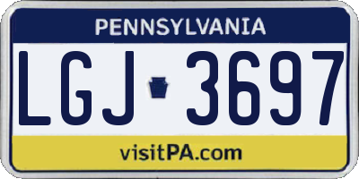 PA license plate LGJ3697