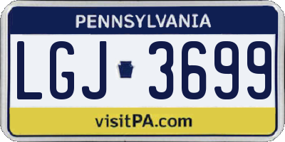 PA license plate LGJ3699