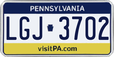 PA license plate LGJ3702