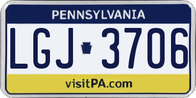 PA license plate LGJ3706