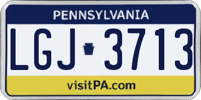 PA license plate LGJ3713