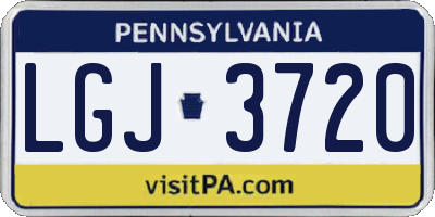 PA license plate LGJ3720