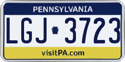 PA license plate LGJ3723