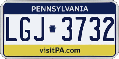 PA license plate LGJ3732