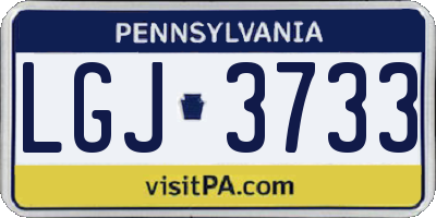 PA license plate LGJ3733