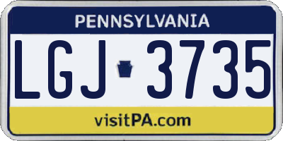 PA license plate LGJ3735