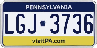PA license plate LGJ3736