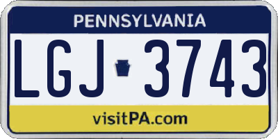 PA license plate LGJ3743