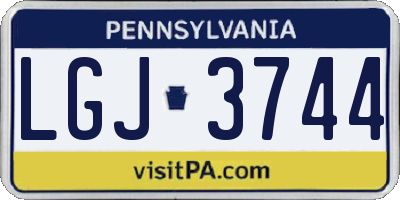 PA license plate LGJ3744