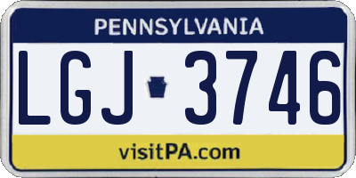 PA license plate LGJ3746