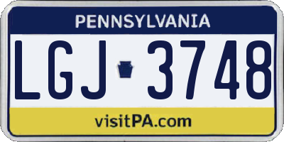 PA license plate LGJ3748