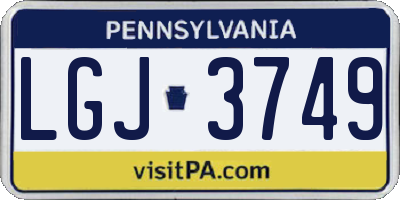 PA license plate LGJ3749