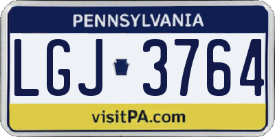 PA license plate LGJ3764