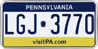 PA license plate LGJ3770