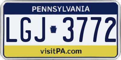 PA license plate LGJ3772