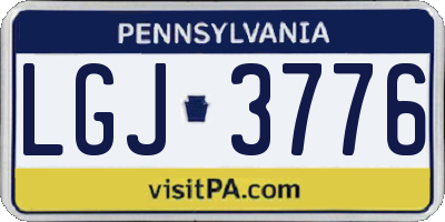 PA license plate LGJ3776