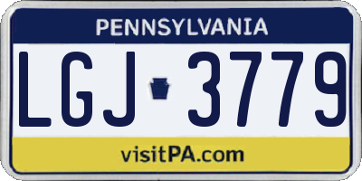 PA license plate LGJ3779