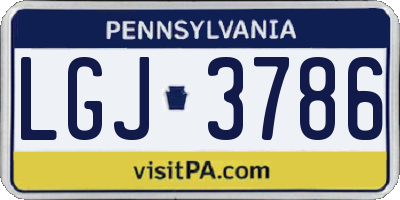 PA license plate LGJ3786