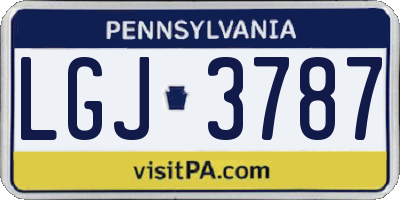 PA license plate LGJ3787