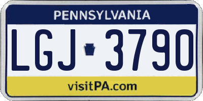 PA license plate LGJ3790