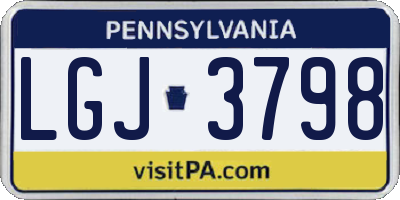 PA license plate LGJ3798
