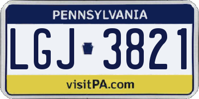 PA license plate LGJ3821