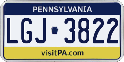 PA license plate LGJ3822