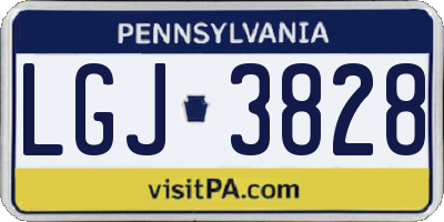 PA license plate LGJ3828