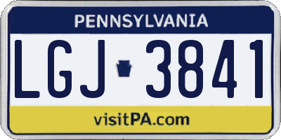 PA license plate LGJ3841