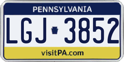 PA license plate LGJ3852