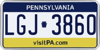 PA license plate LGJ3860