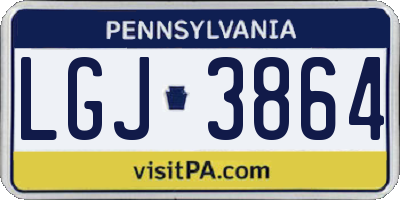 PA license plate LGJ3864