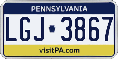 PA license plate LGJ3867