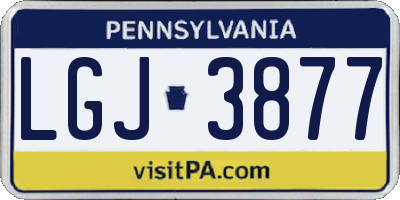 PA license plate LGJ3877