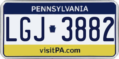 PA license plate LGJ3882